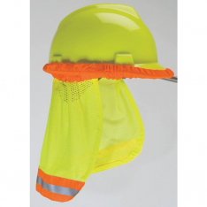 MSA 10098032, SunShade Hard Hat Protector, single, breathable bright mesh, Yellow-Green